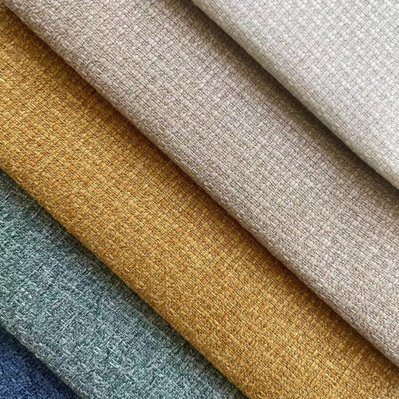 100% polyester imitation linen style velvet fabric for bed, sofa upholstery