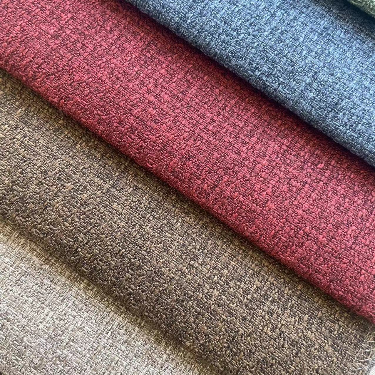 100% polyester imitation linen style velvet fabric for bed, sofa upholstery