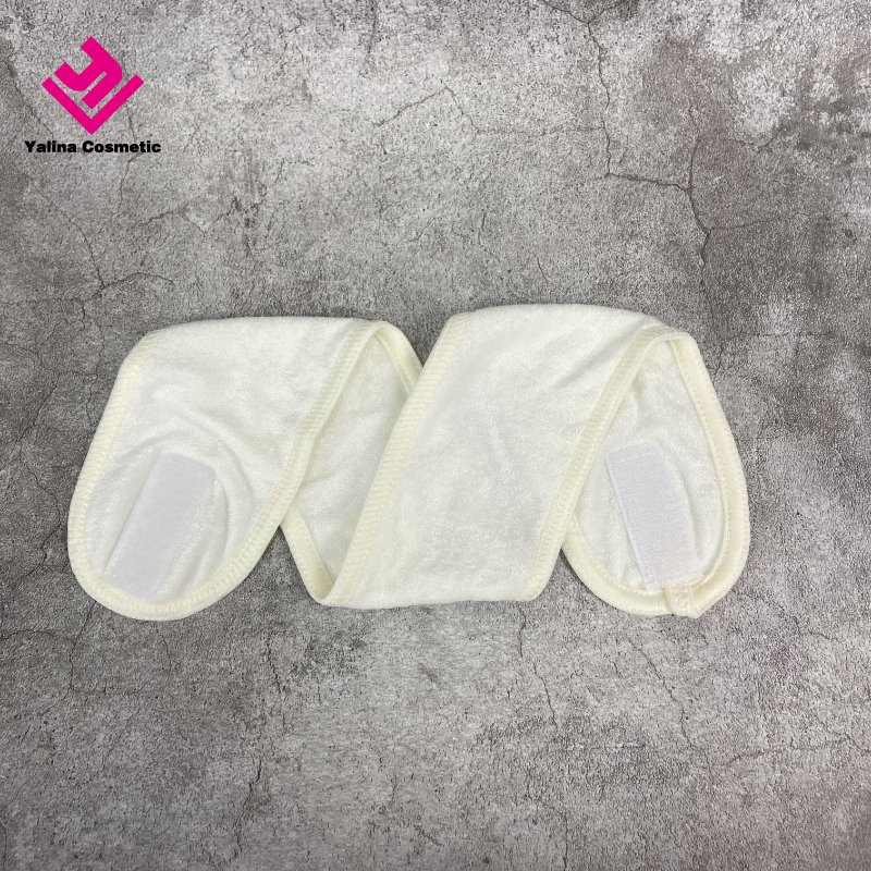 100% Organic Bamboo Headband SPA Make Up Wrap Headband Adjustable Towel Band for Face Washing Shower Facial Cover
