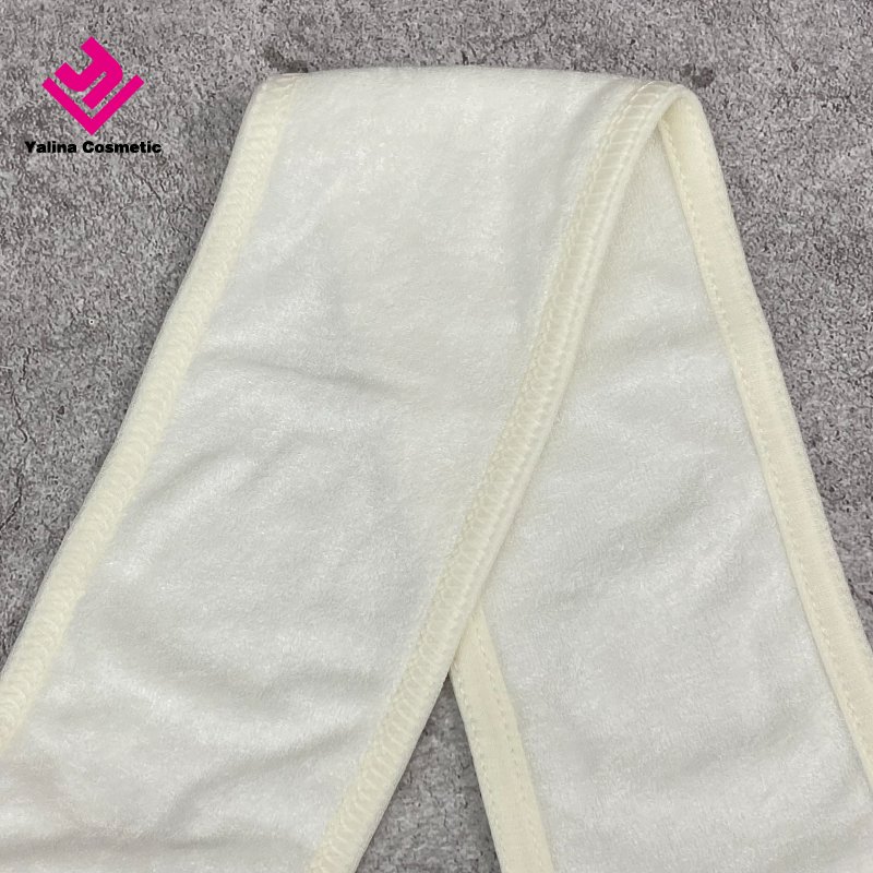 100% Organic Bamboo Headband SPA Make Up Wrap Headband Adjustable Towel Band for Face Washing Shower Facial Cover
