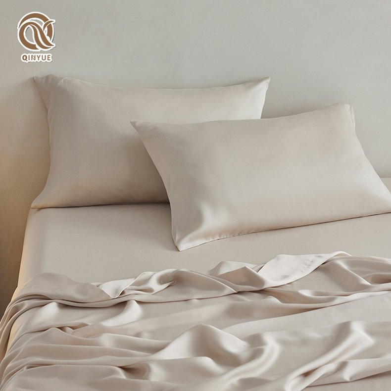 King Size Ecofriendly 100% Eucalyptus Customize Deep Pocket Flat Sheet Lyocell Fibre Bedding Sheet Set