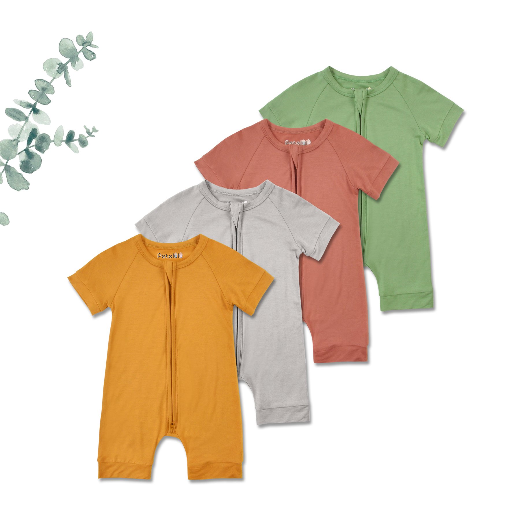 In Stock Bamboo Viscose Baby Short Sleeve Romper Wholesale Zipper Newborn Baby Clothes Infant Bodysuit