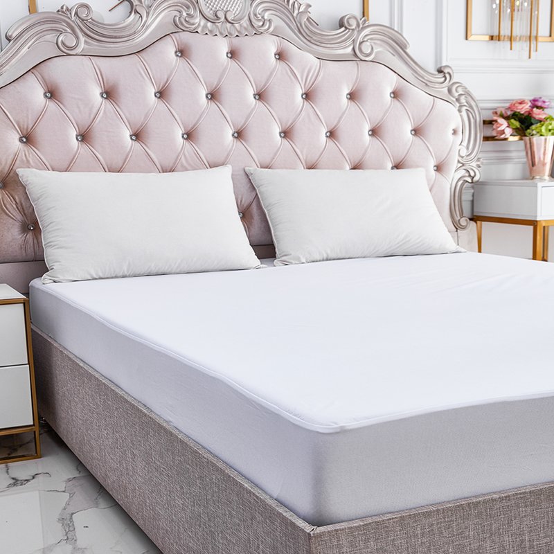 Premium Breathable Smooth Soft Cotton Terry Covers Noiseless Mattress Pad Cover 100% Waterproof Mattress Protector