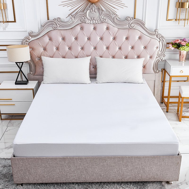 Premium Breathable Smooth Soft Cotton Terry Covers Noiseless Mattress Pad Cover 100% Waterproof Mattress Protector