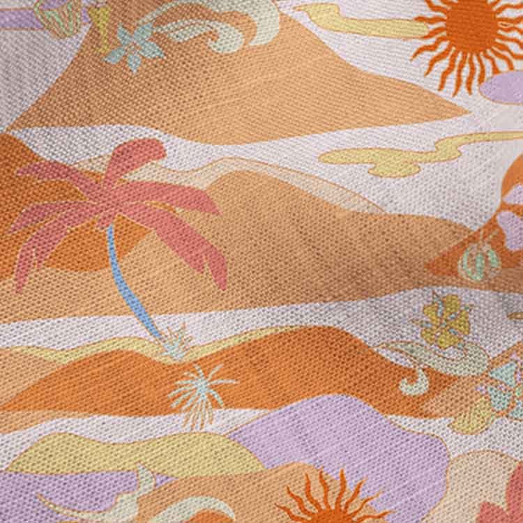 women dress breathable pattern 100% fashion softened linen twill fabric