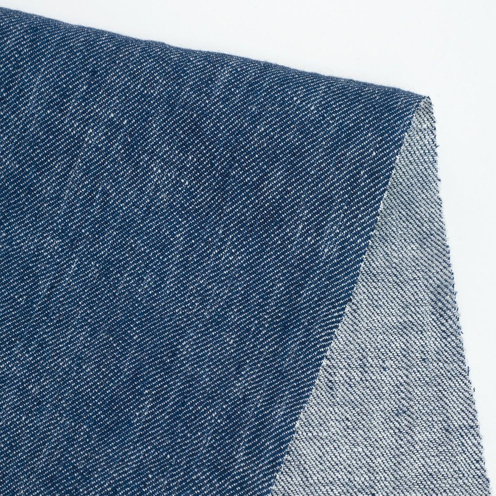 1618# Sample card 100% linen fabric 195g denim linen twill breathable heavy woven linen fabric