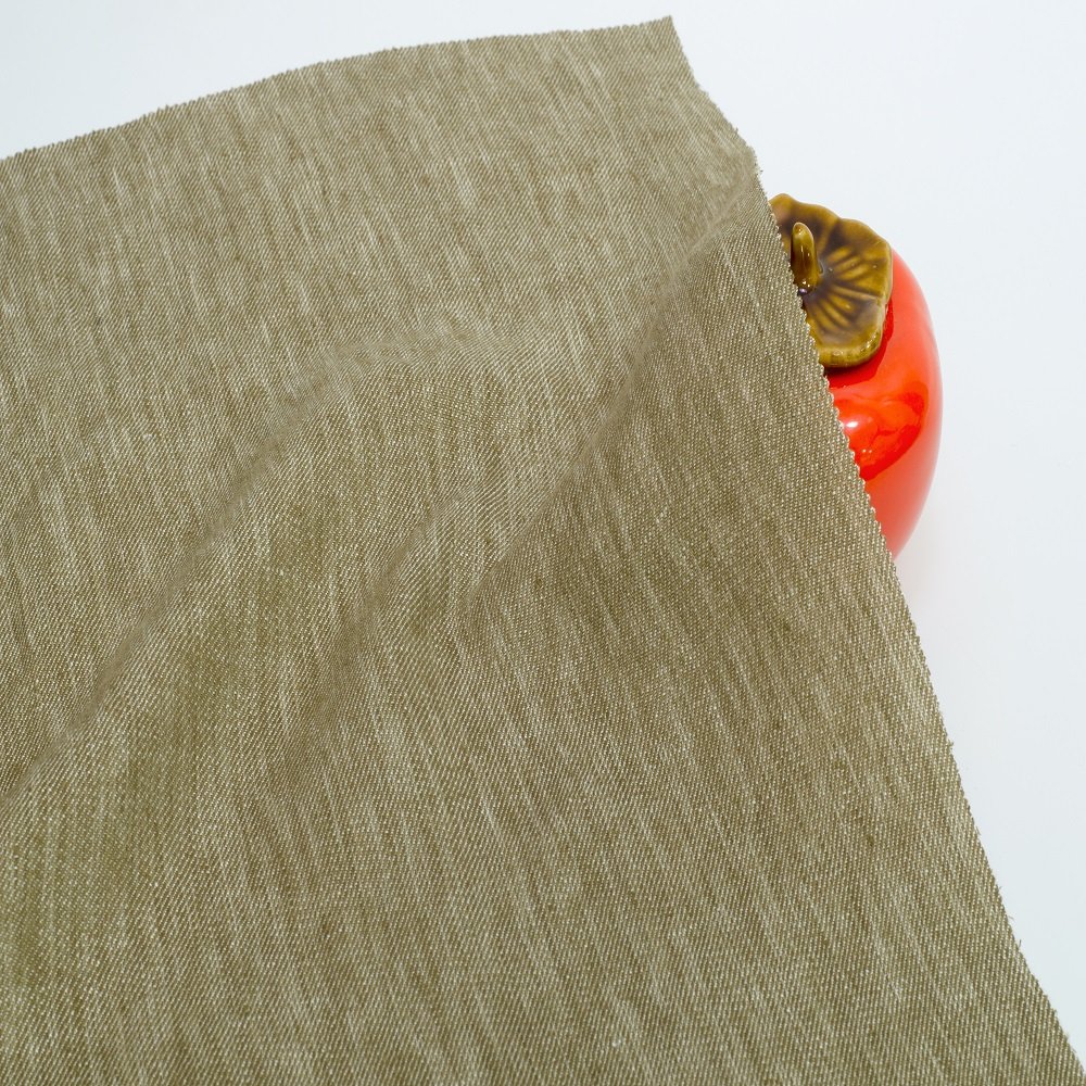 1618# Sample card 100% linen fabric 195g denim linen twill breathable heavy woven linen fabric