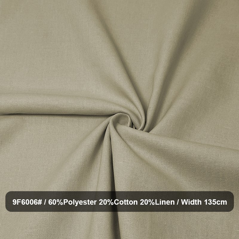 Hot Selling High Quality 100% Linen Yarn Plain Dyed Fabric 60 Poly 20 Cotton 20 Linen Soft Cotton Linen Fabric Roll