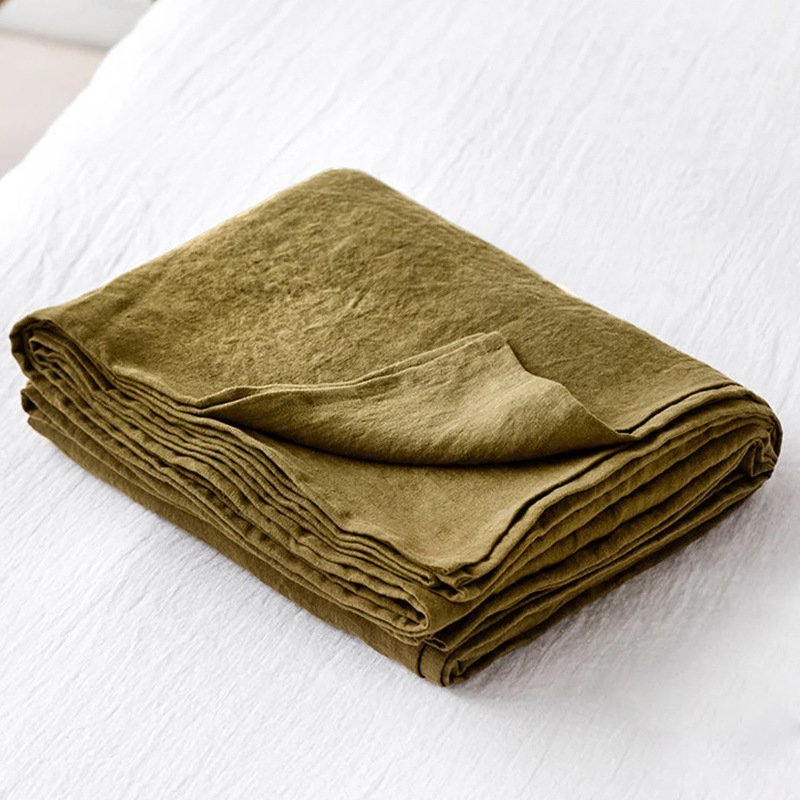 Natural 100% Linen Duvet Cover Set French Flax Fabric with Polyester Filling Cool for Spring and Winter Home Use