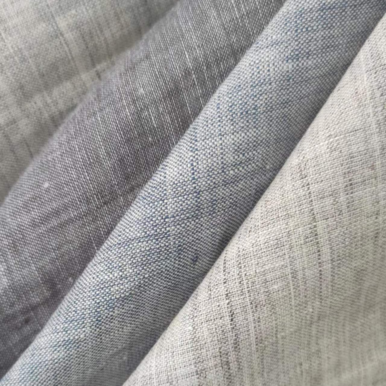Hot selling linen two-tone chambray style colorful cotton soft yarn dyed slub linen shirting fabric European flax
