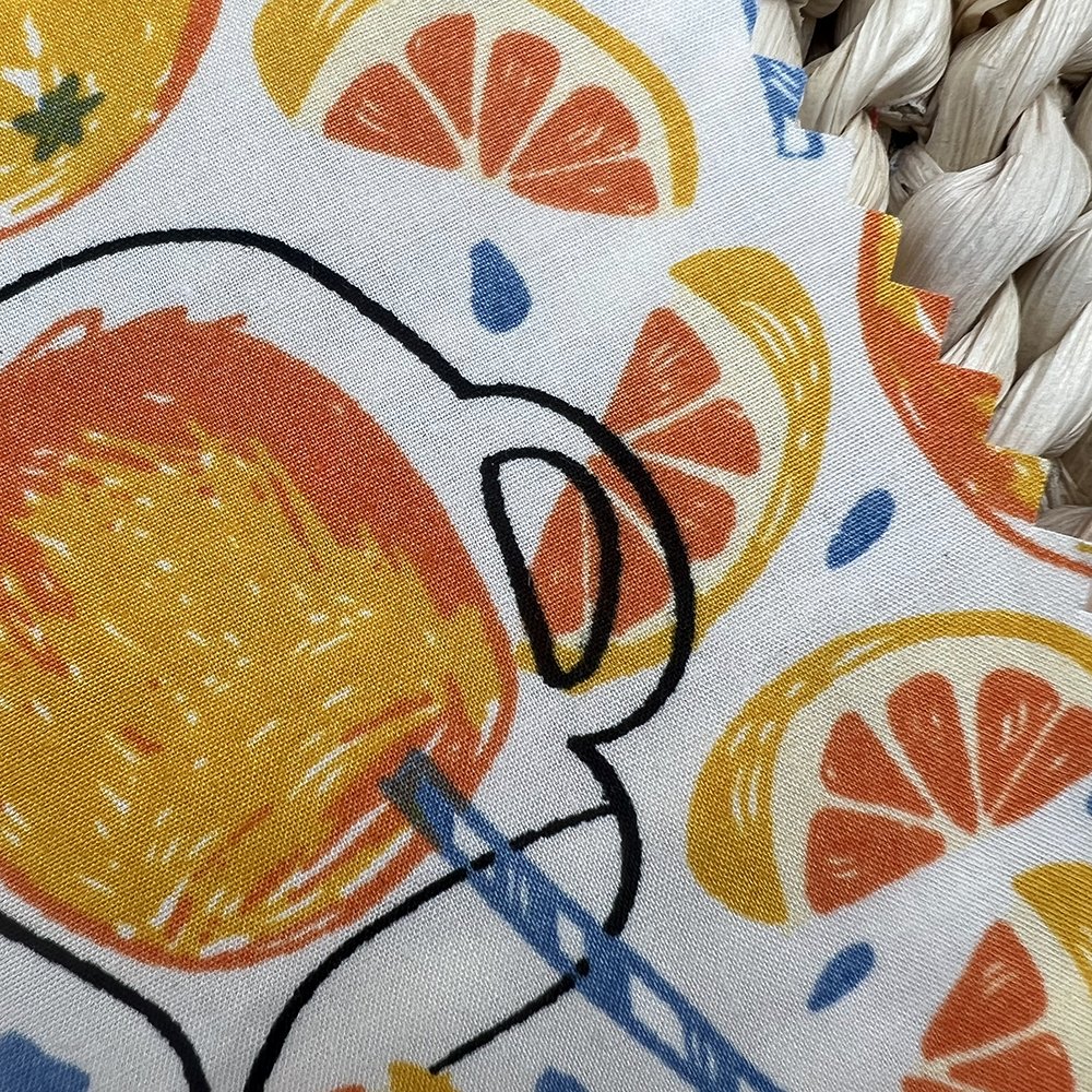 Fruit Design 100% Linen Custom Printed Linen Fabric For Clothing