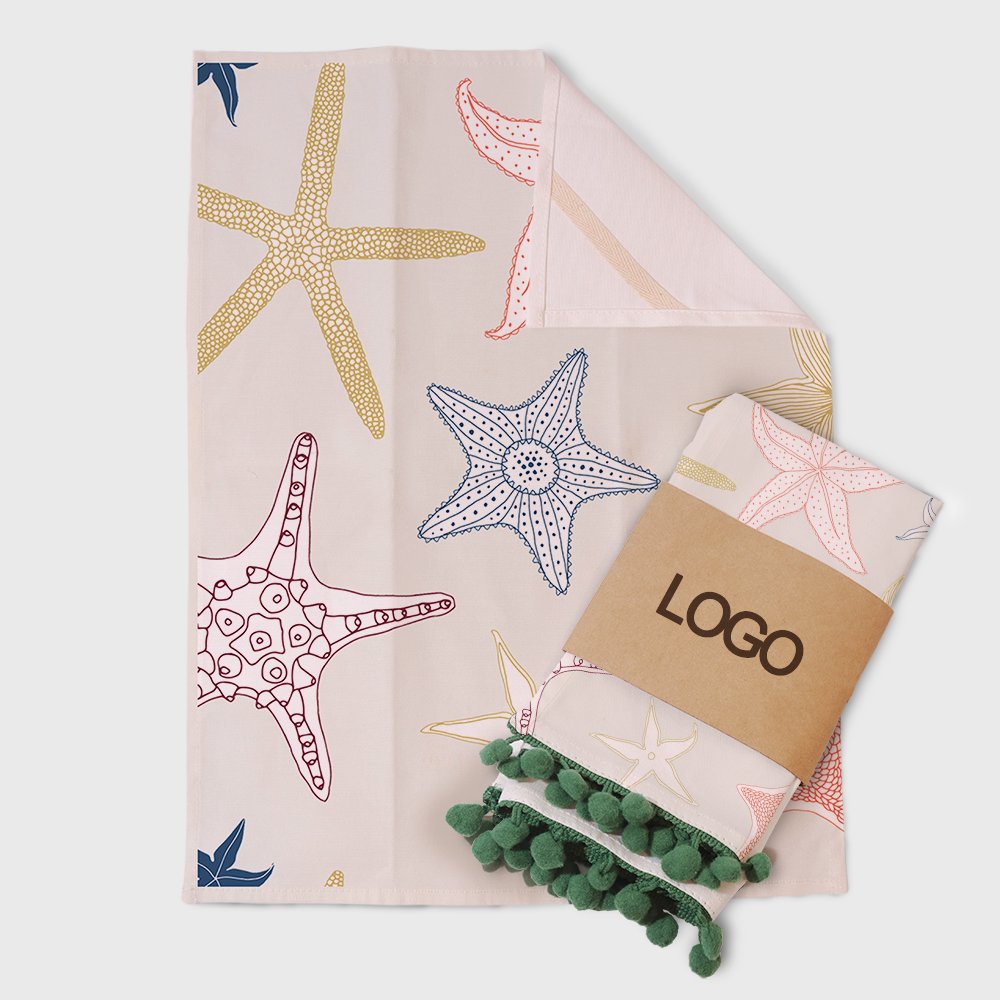 Vigreat High Quality Custom logo Linen Tea Towel Multi-size Cloth Napkins for Kitchen