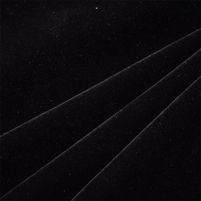 Flocking Velvet Fabric Soft Black Solid Color Velveteen Knitted Fabric For Garment