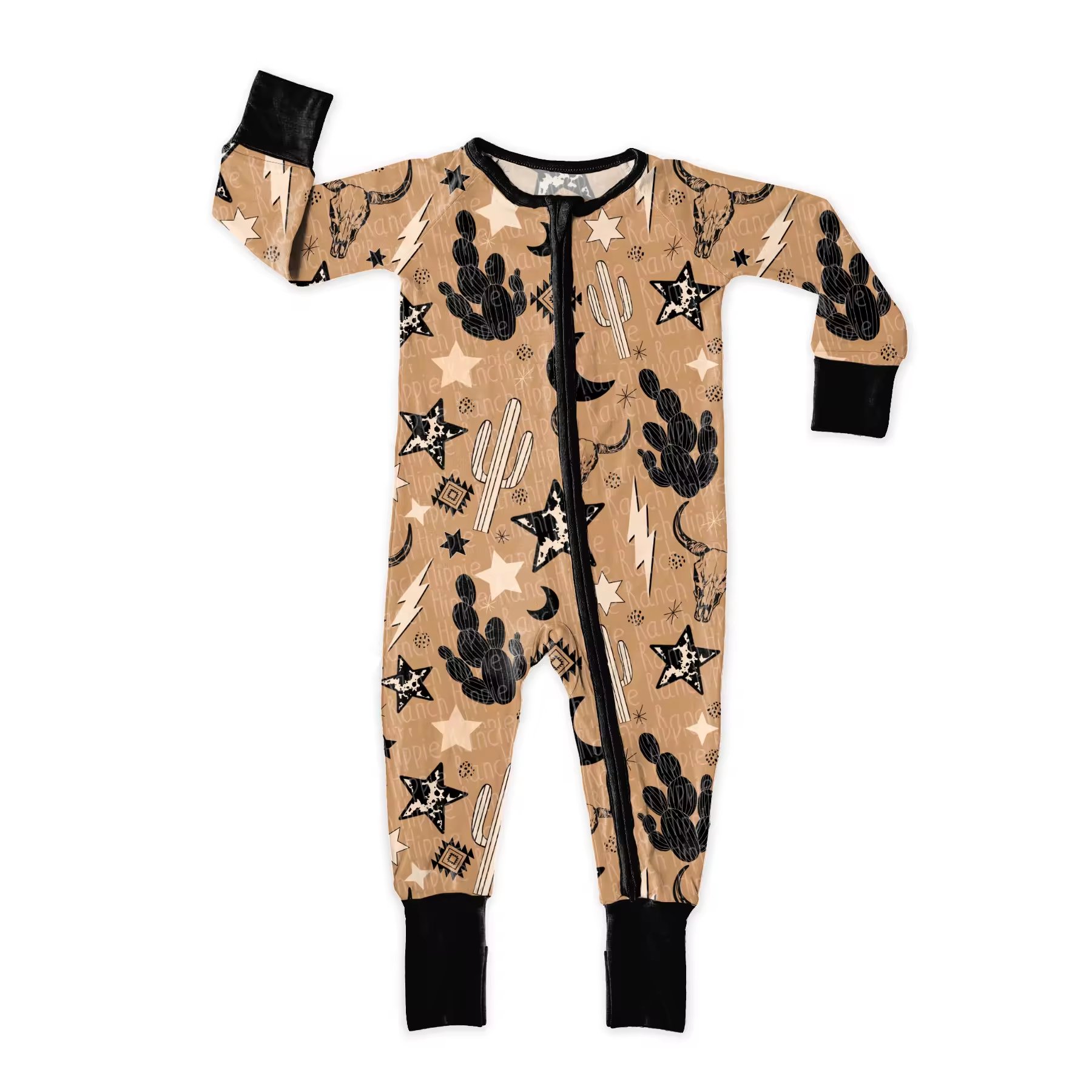 2024 Wholesale Blue Camouflage Kids Printed Footed Baby Bamboo Fiber Pajamas Baby Romper Bamboo Fiber Fabric Sleepwear Rompers