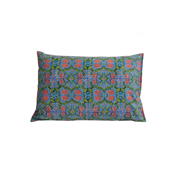 Throw Pillow Case Cover Hand Block Printed 100% Cotton 20 Sheeting Fabric Pillow Case Cover With Envelope Closure For Sale