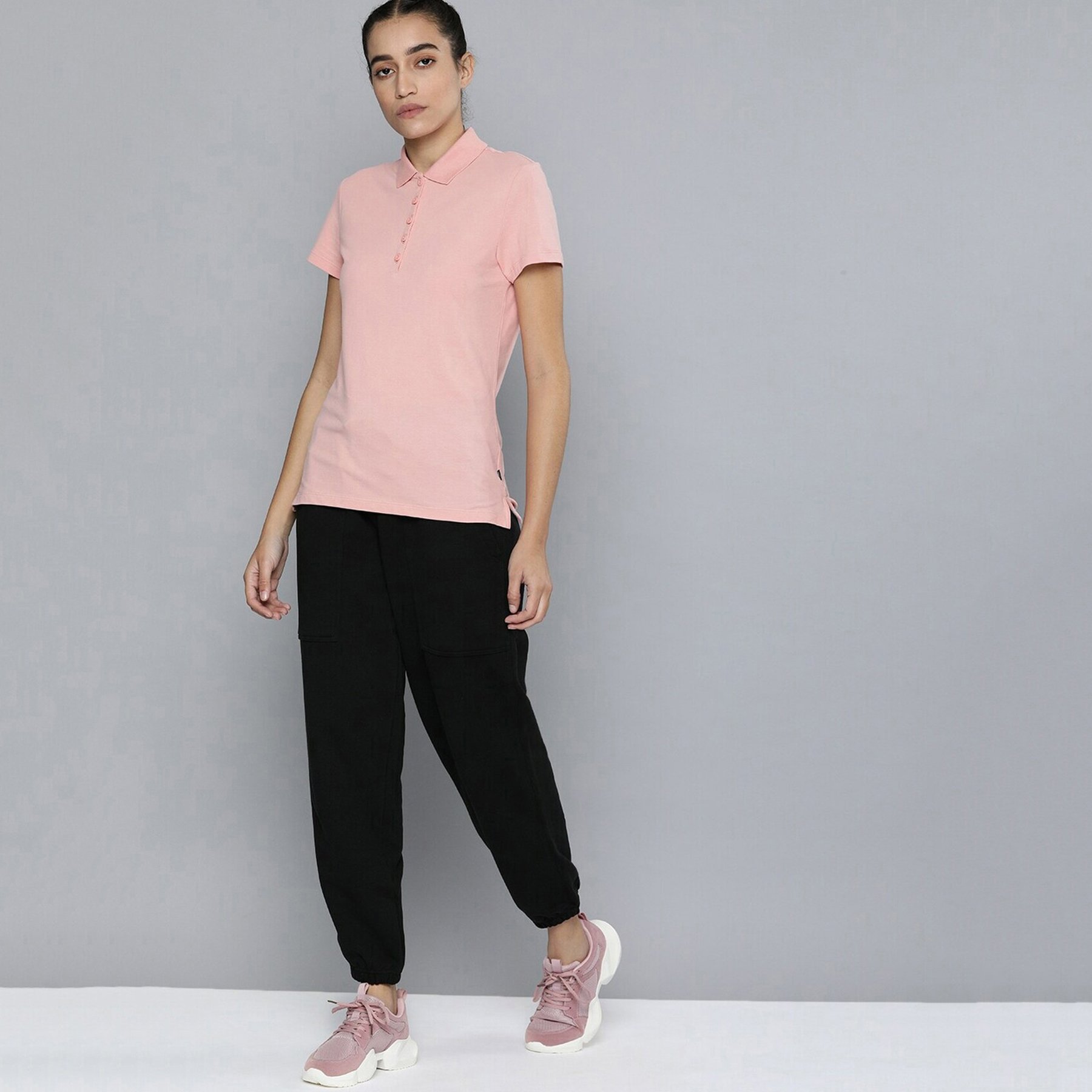 Custom Logo Women's Short Sleeve Jersey Polo Shirts Solid Color Ribbed Collar Button Casual Print Style Knitted Fabric