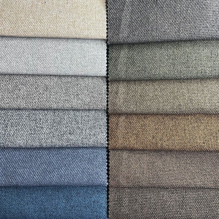 Custom Sofa Linen Upholstery 100% Polyester Linen Like Fabric Linen Slub Fabric