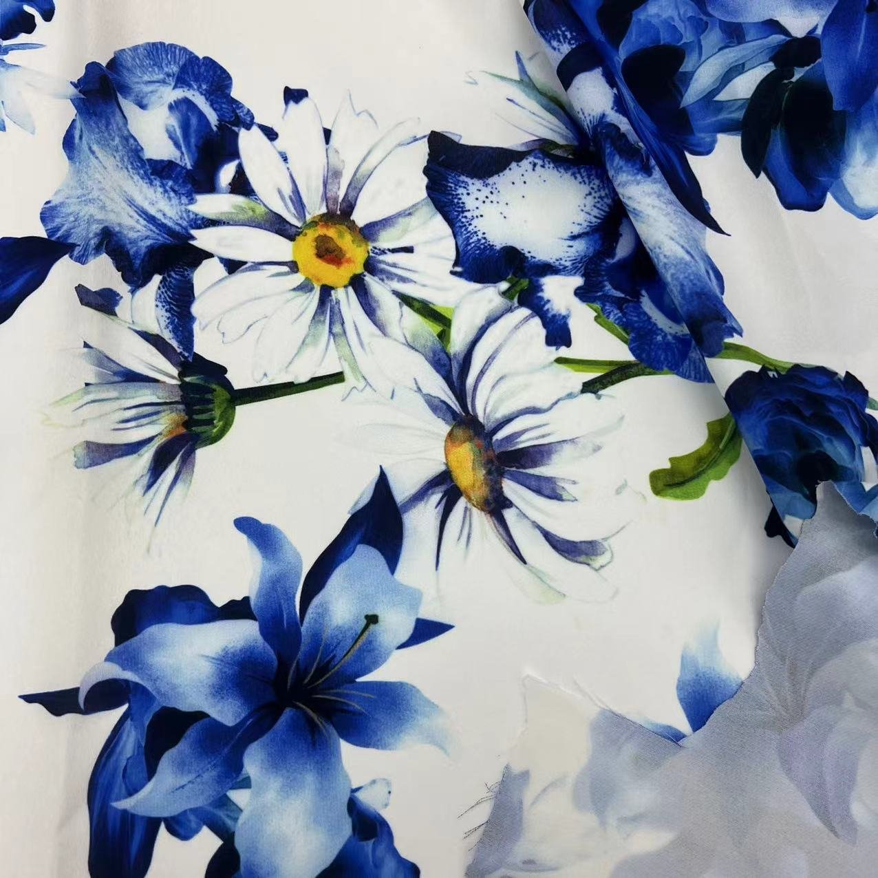 luxury vintage florals dry feel breathable linen type cey 100%polyester digital printing fabrics for skirt blouse dresses suit