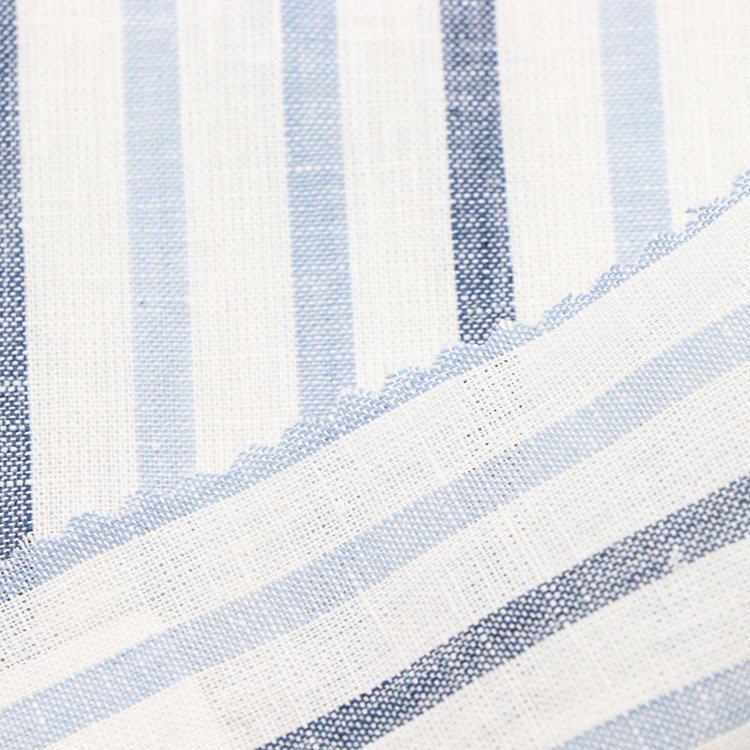 Ready goods striped woven soft linen cotton yarn dyed fabric roll for fashion tops shirts dresses