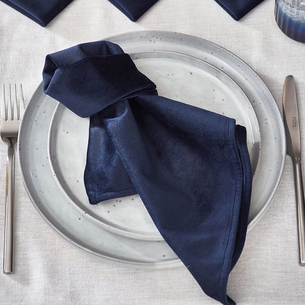 High Quality Washable 100% Polyester Velvet napkins for wedding 40*40cm Embroidered edge flannel table linen placemat napkins