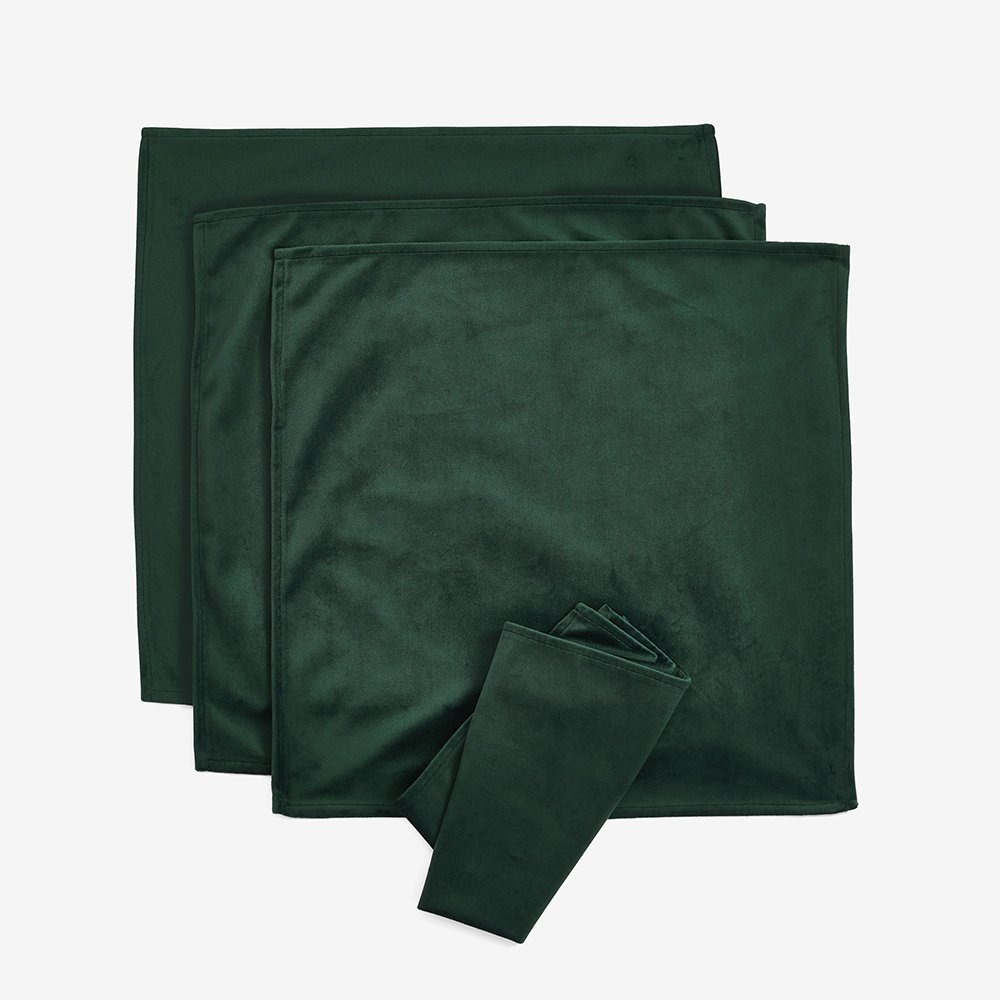 High Quality Washable 100% Polyester Velvet napkins for wedding 40*40cm Embroidered edge flannel table linen placemat napkins