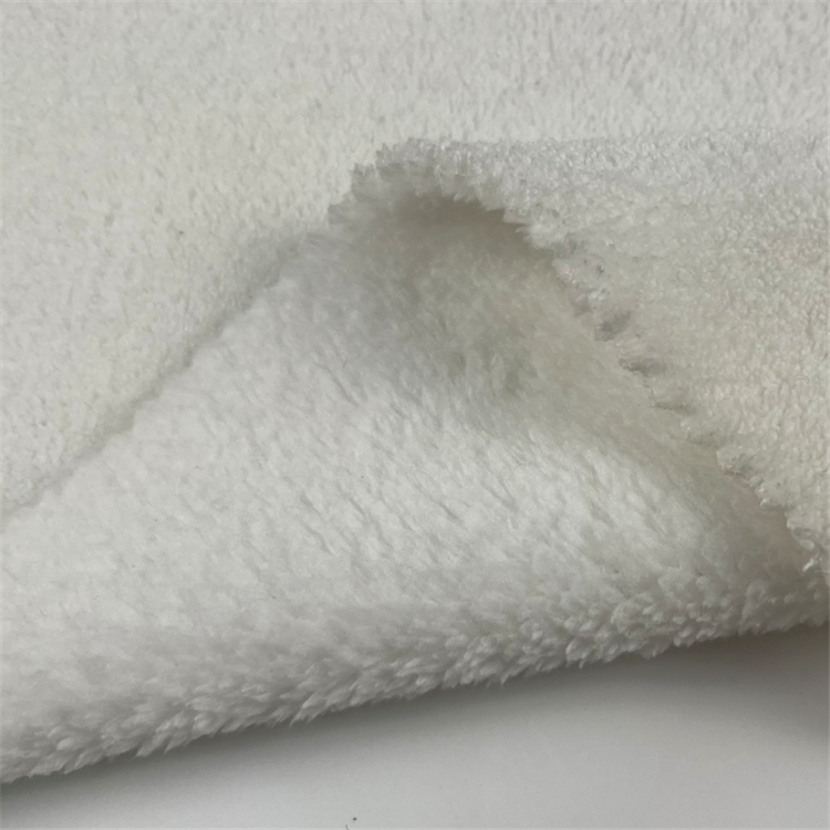 200gsm white polyester double side flannel coral fleece fabric