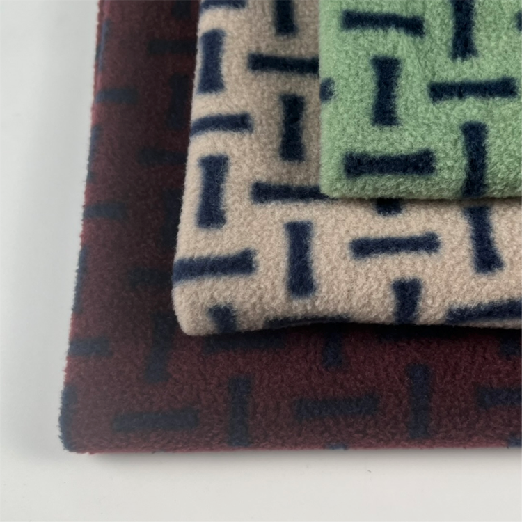 170gsm double sided brushed polar fleece printed polyester fabric