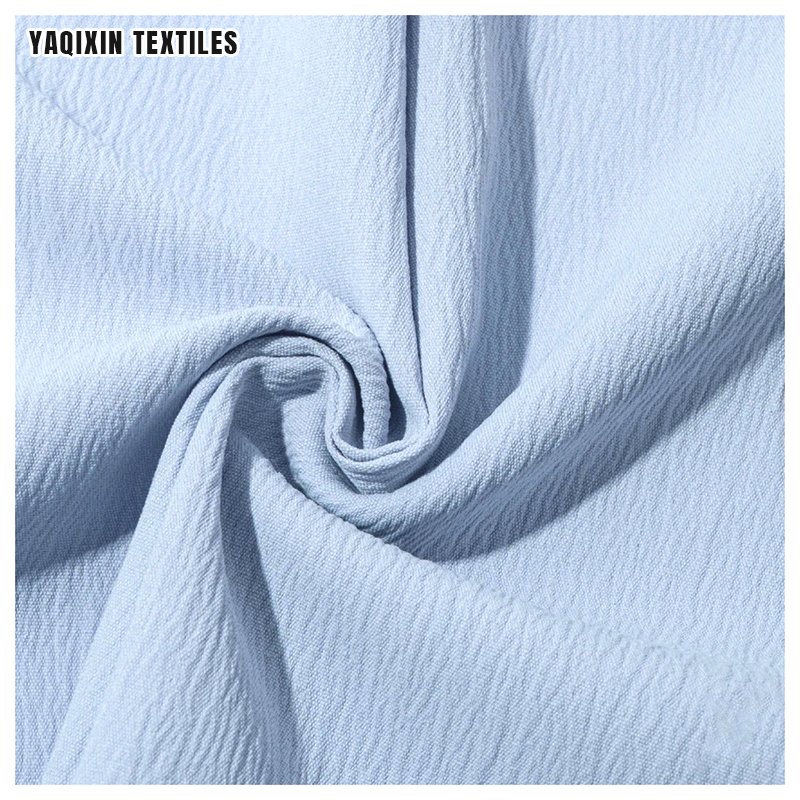 YX70# White Soft Airflow Crinkle Cey Crepe Fabric for Clothing Polyester Spandex 4 Way Stretch Crepe Fabric