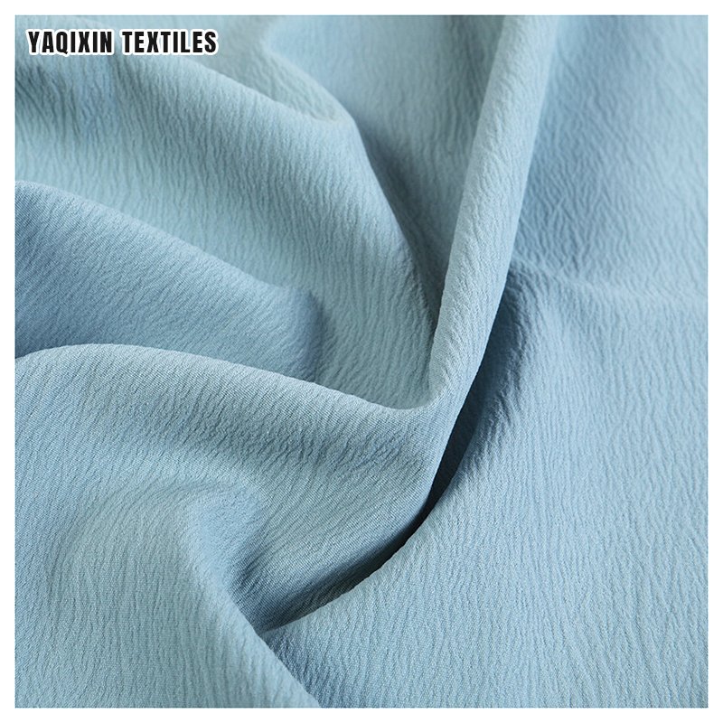 YX70# White Soft Airflow Crinkle Cey Crepe Fabric for Clothing Polyester Spandex 4 Way Stretch Crepe Fabric