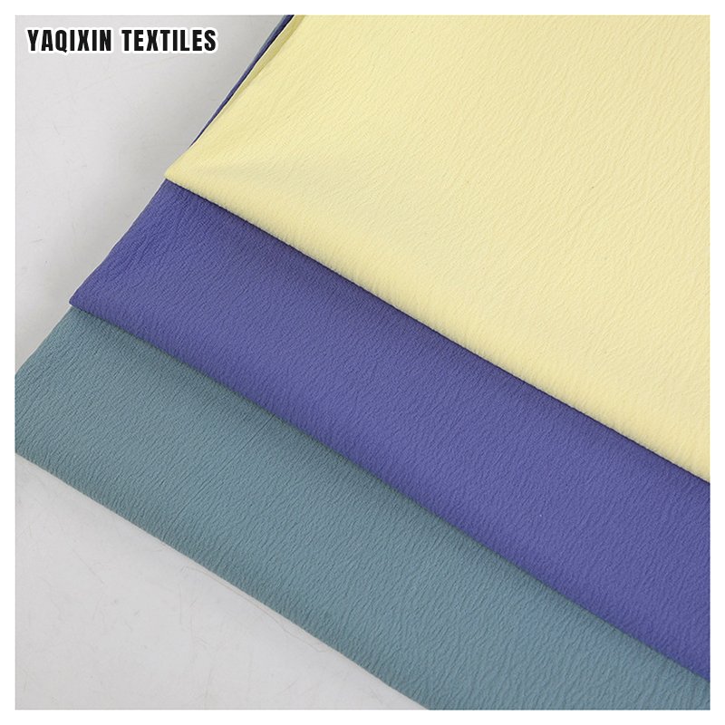 YX70# White Soft Airflow Crinkle Cey Crepe Fabric for Clothing Polyester Spandex 4 Way Stretch Crepe Fabric