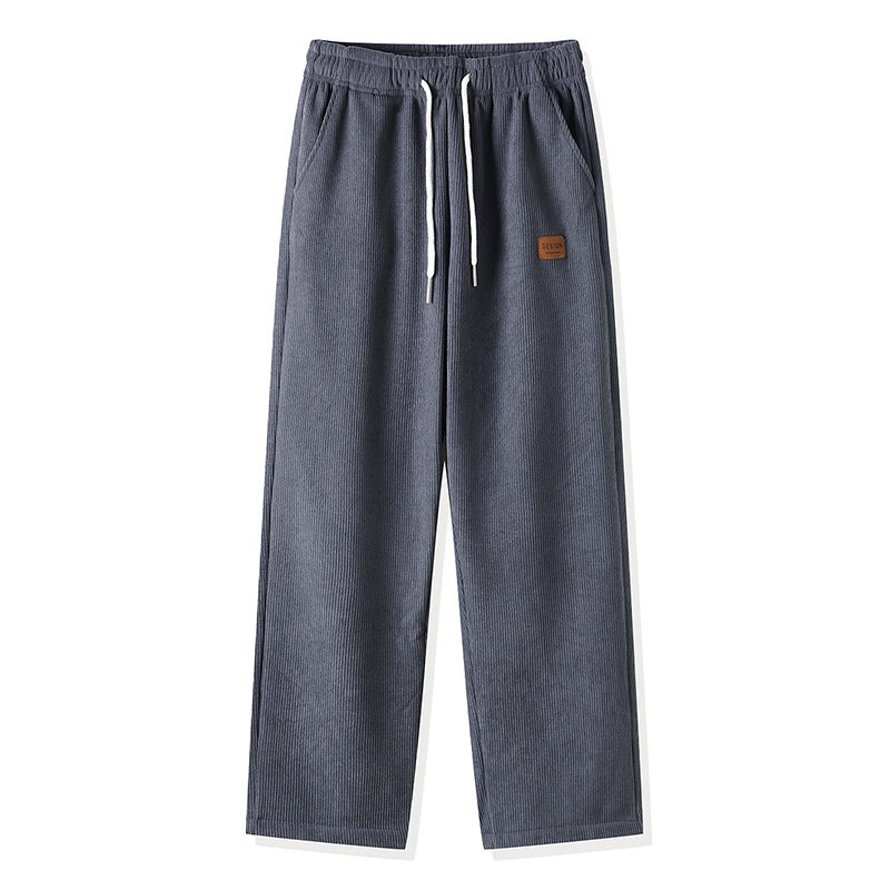 Men's Casual Thick Plush Pants Large Size Fitness/Korean/Outdoor/Business Style Trackpants Drawstring Closure Light Printed