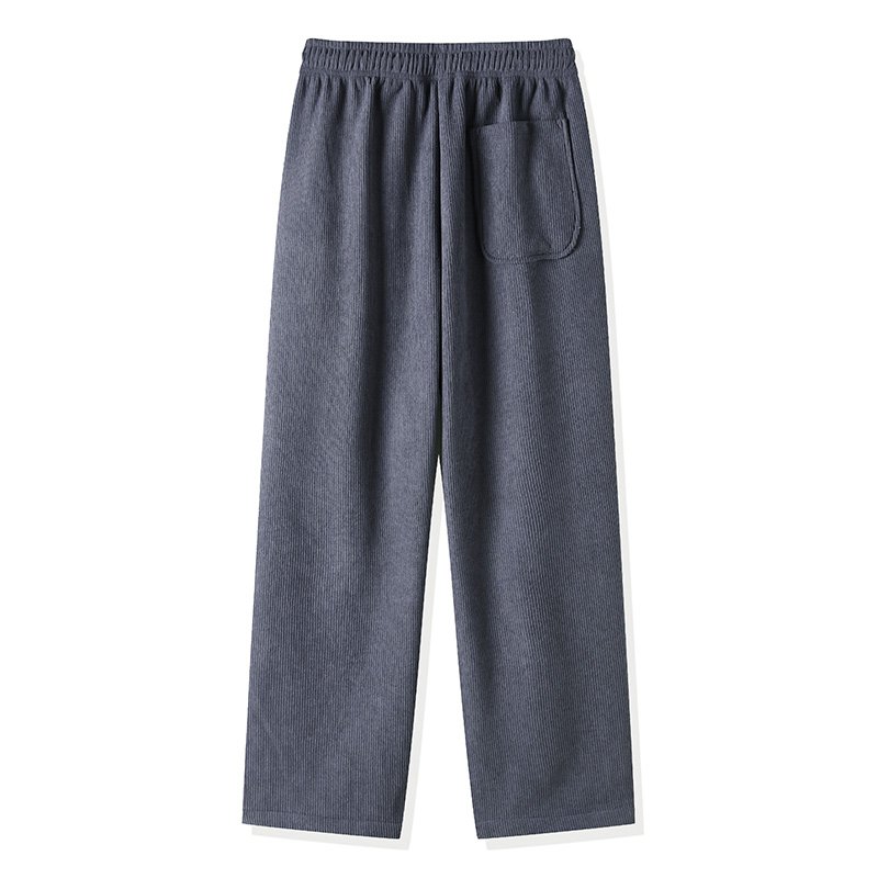 Men's Casual Thick Plush Pants Large Size Fitness/Korean/Outdoor/Business Style Trackpants Drawstring Closure Light Printed