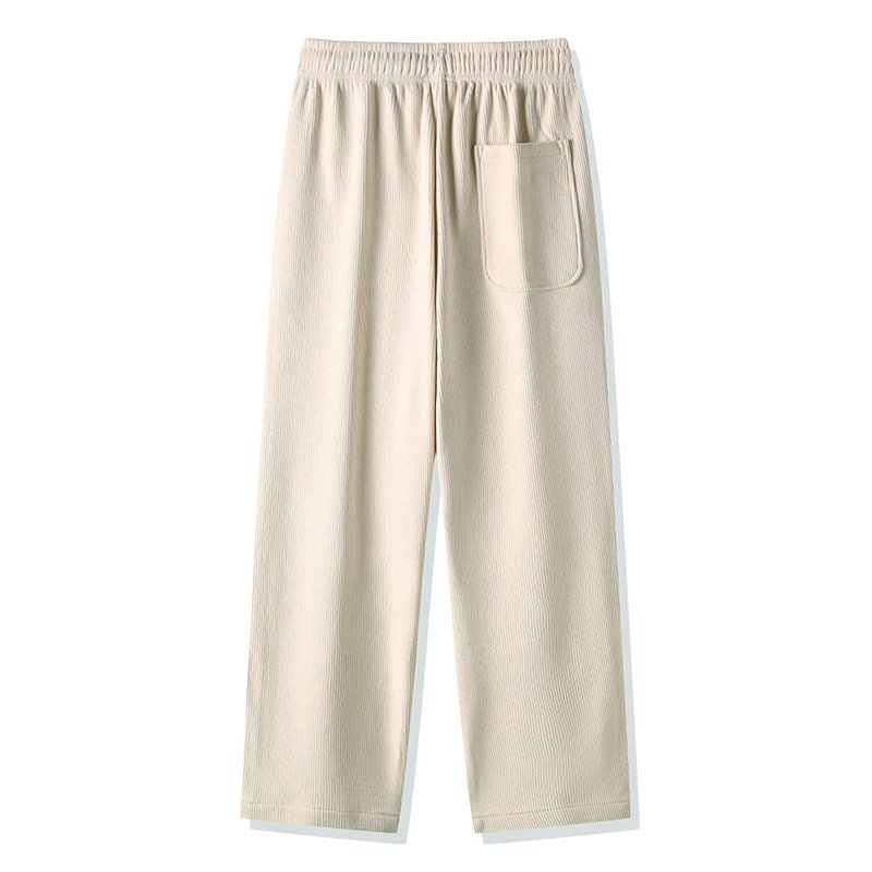 Men's Casual Thick Plush Pants Large Size Fitness/Korean/Outdoor/Business Style Trackpants Drawstring Closure Light Printed