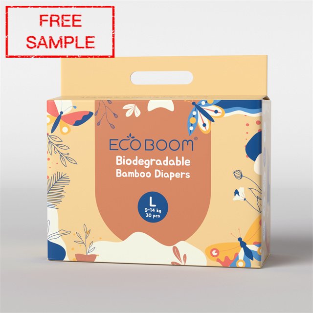 ECO BOOM baby nappy batch order sustainable chlorine free degradable pure white bamboo soft
