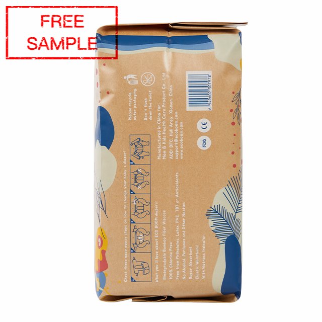 ECO BOOM baby nappy batch order sustainable chlorine free degradable pure white bamboo soft