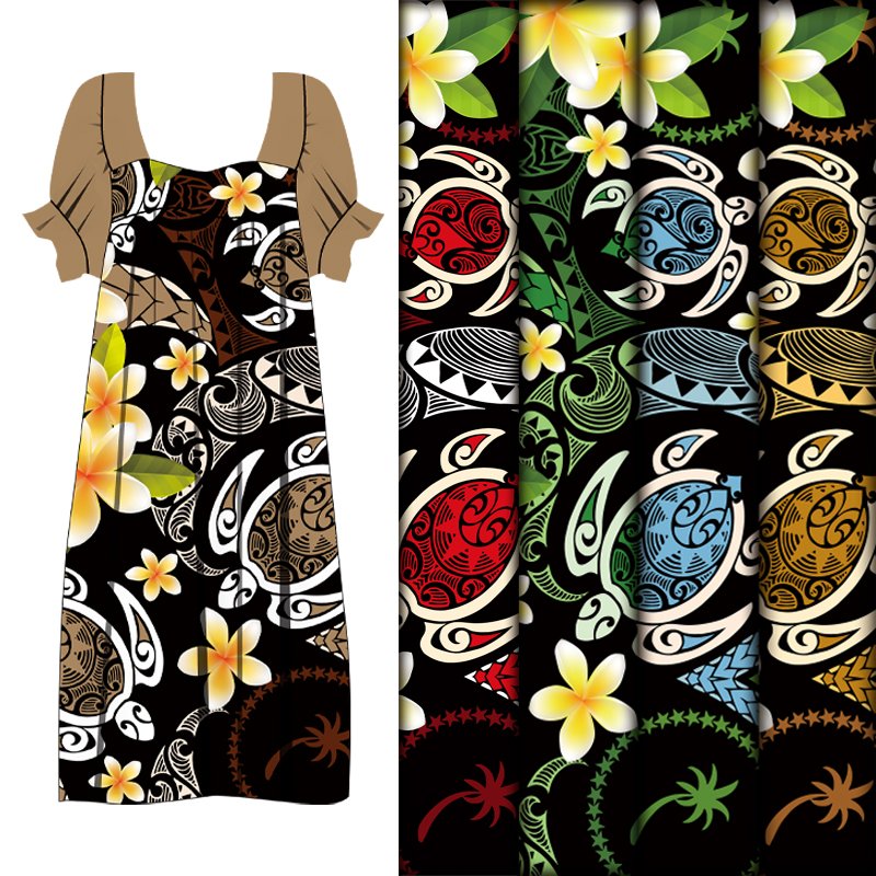 Digital Printing Tribal Polynesian Samoan Tribal Design 100% Poly Hawaiie Printed Fabricated