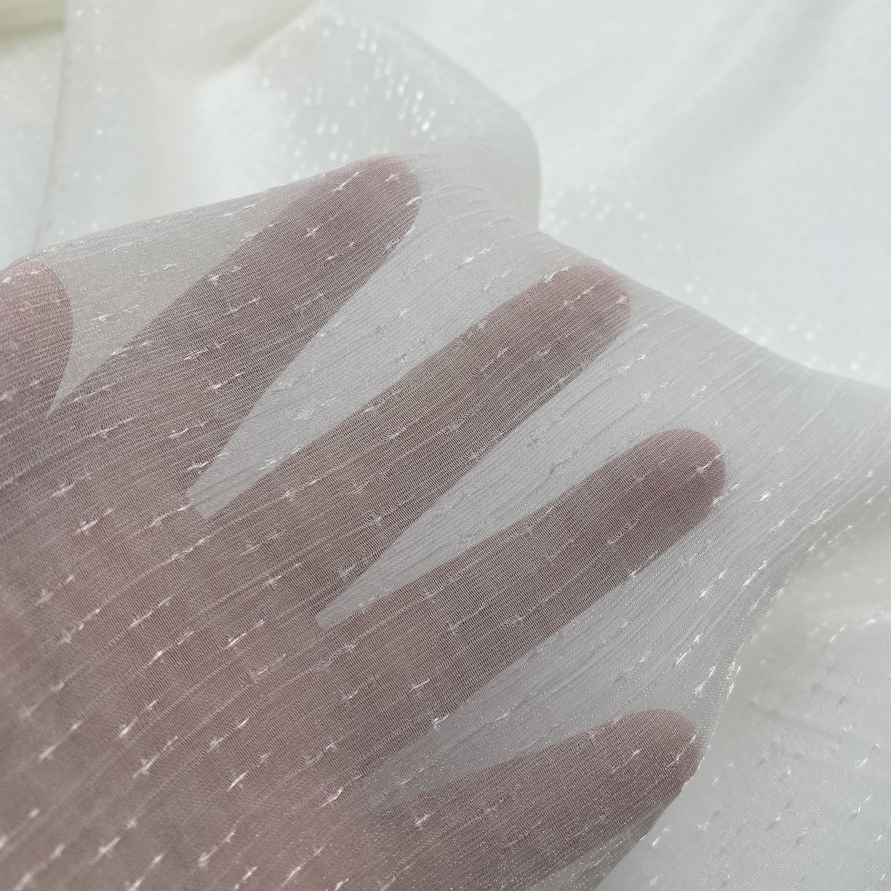 HIgh fashion woven 100% polyester polyester jacquard chiffon fabrics for bridal wedding dress gown fabrics