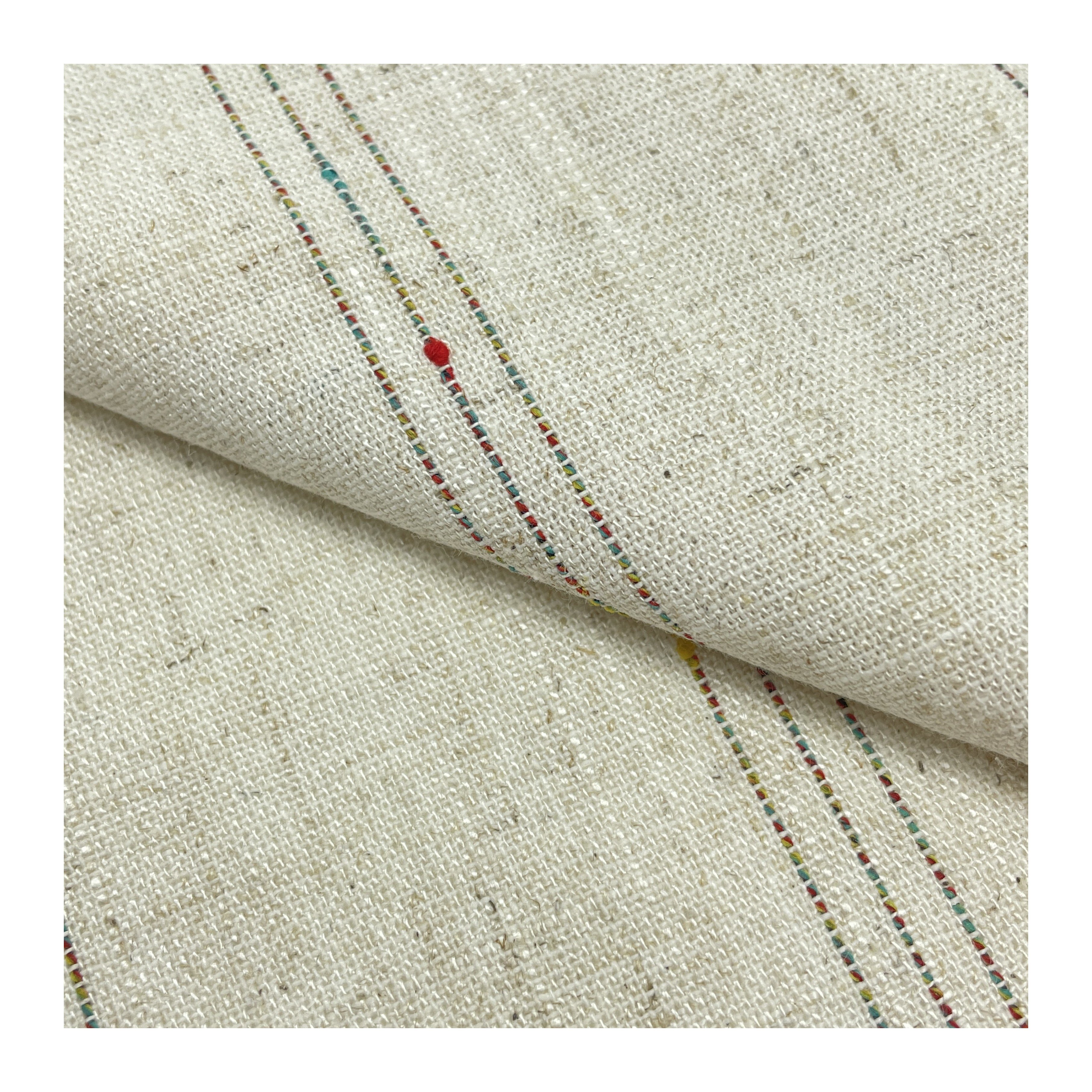 Factory In Stock Woven RAYON LINEN Fabric stripe slub fabric Factory Supplying Plain eco-friendly fabric for clothing