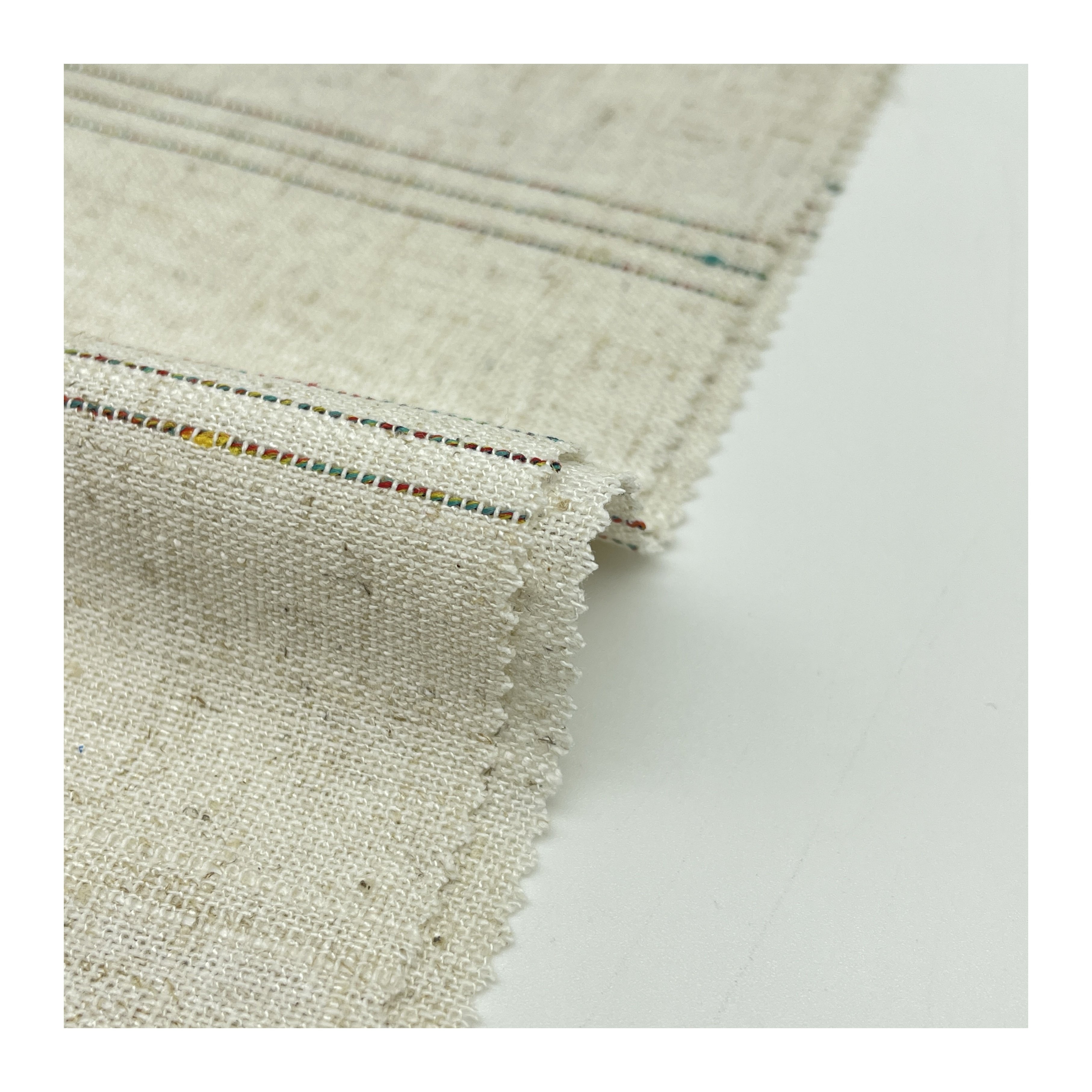 Factory In Stock Woven RAYON LINEN Fabric stripe slub fabric Factory Supplying Plain eco-friendly fabric for clothing