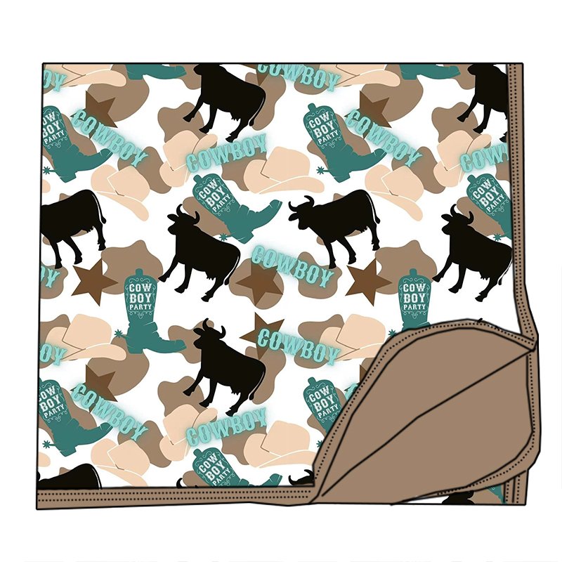 Custom Printed Baby Bamboo Woven Blanket Hot New Holiday Theme Cartoon Animal and Plant Pattern Knitted Technique for Children