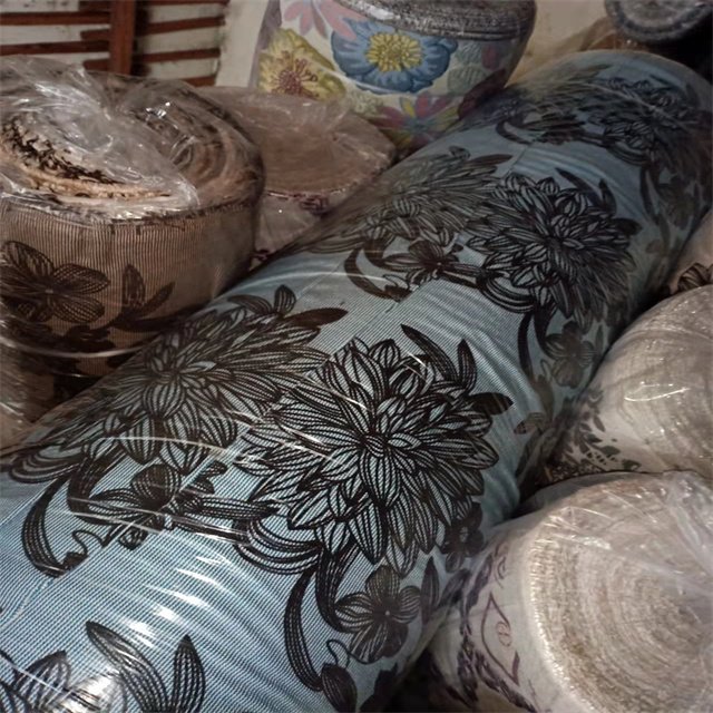 Wholesale in cheaper stock linen flock for sofa home textiles upholstery fabric