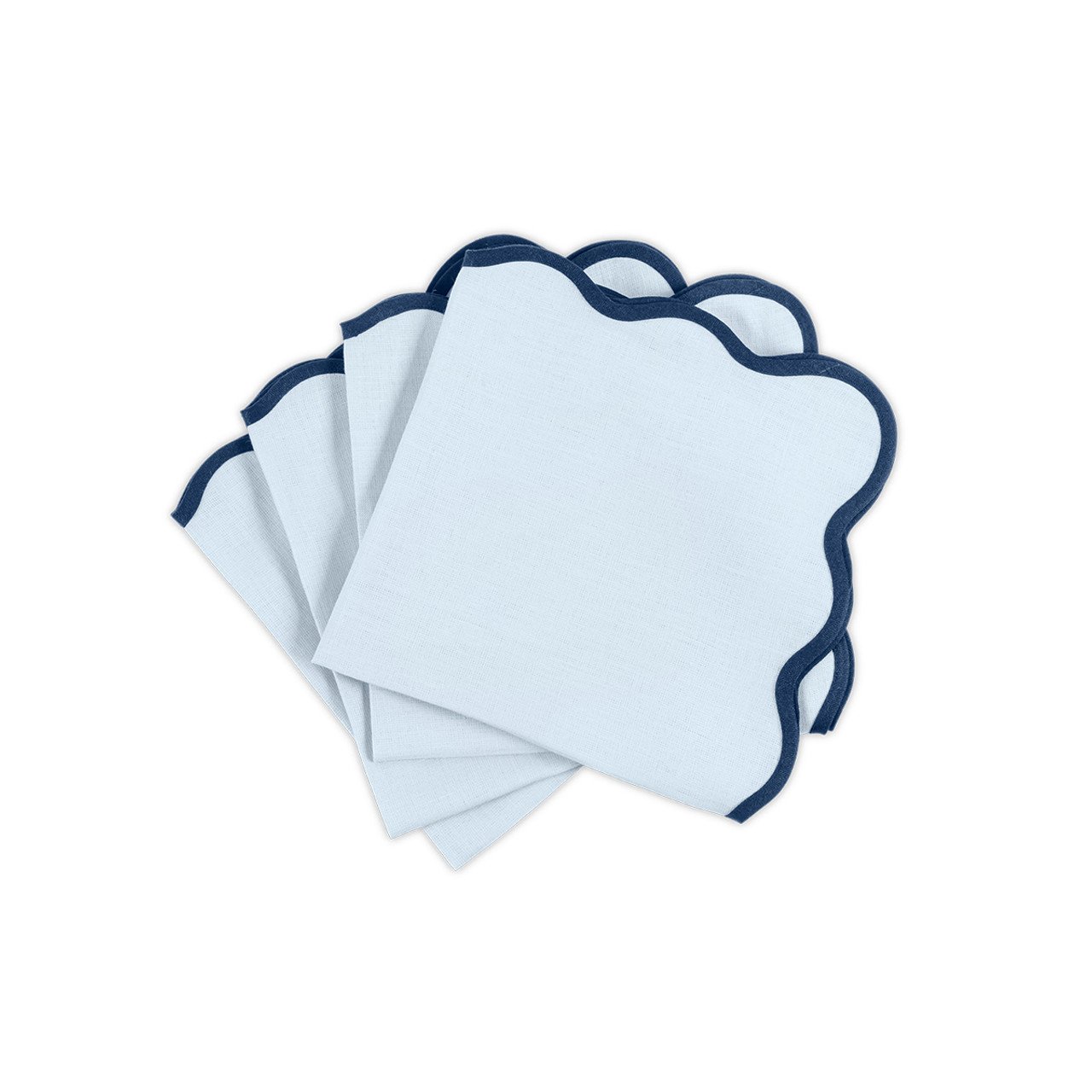 LY-luxury best organic scallop edge 100% linen fabric dinner napkins linen tea towel digital print wedding set 2