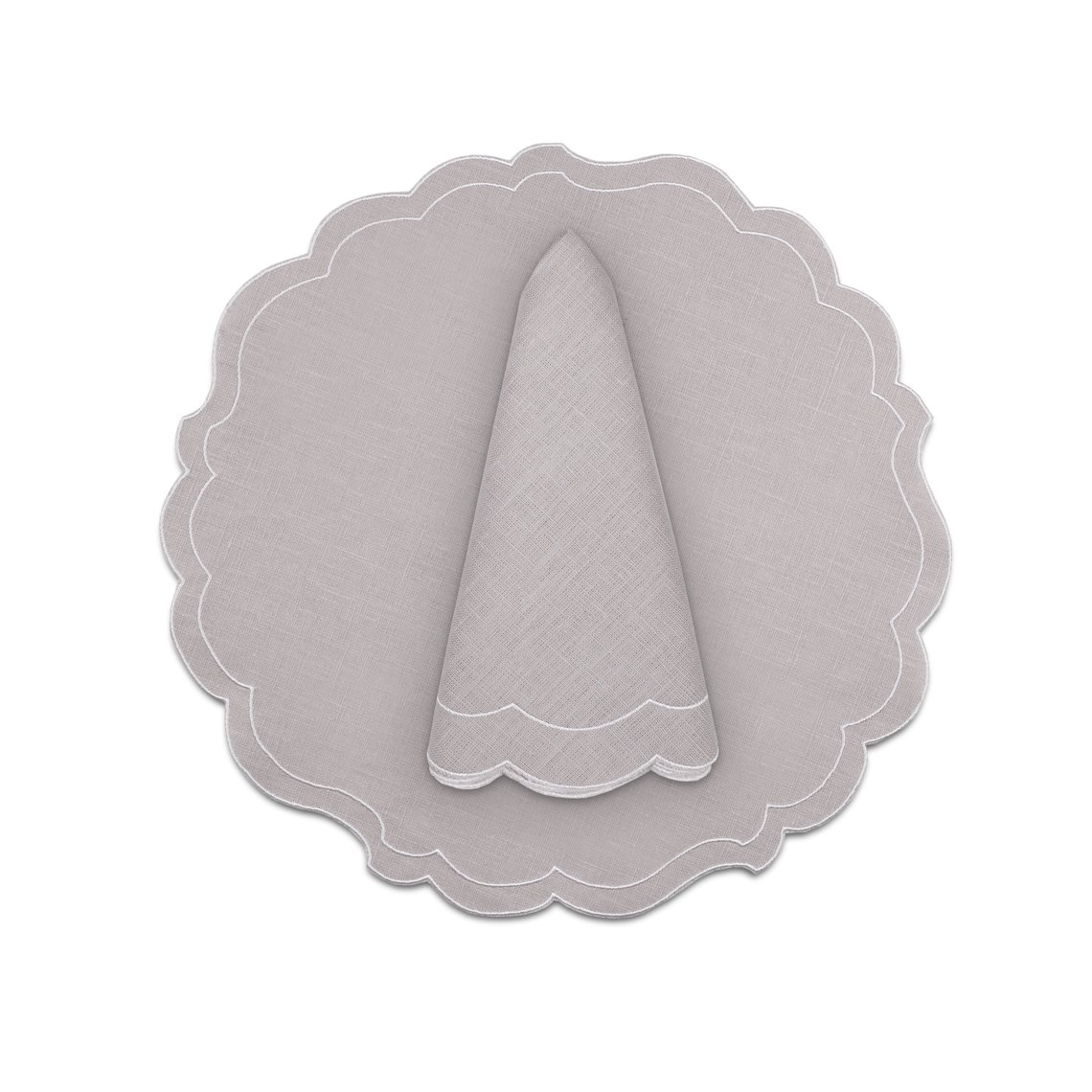 LY-luxury best organic scallop edge 100% linen fabric dinner napkins linen tea towel digital print wedding set 2