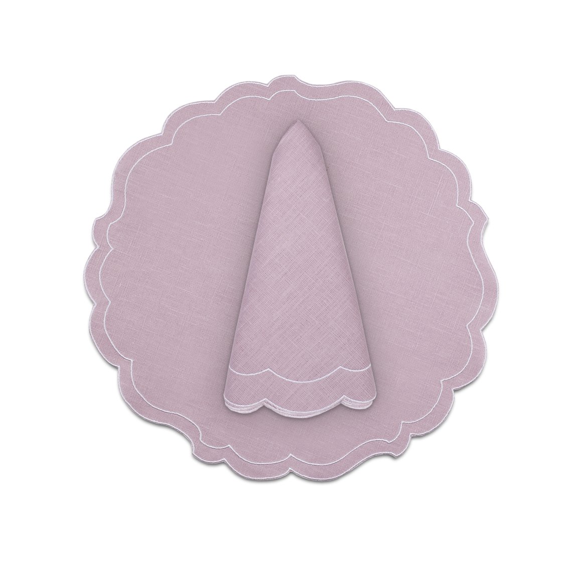 LY-luxury best organic scallop edge 100% linen fabric dinner napkins linen tea towel digital print wedding set 2