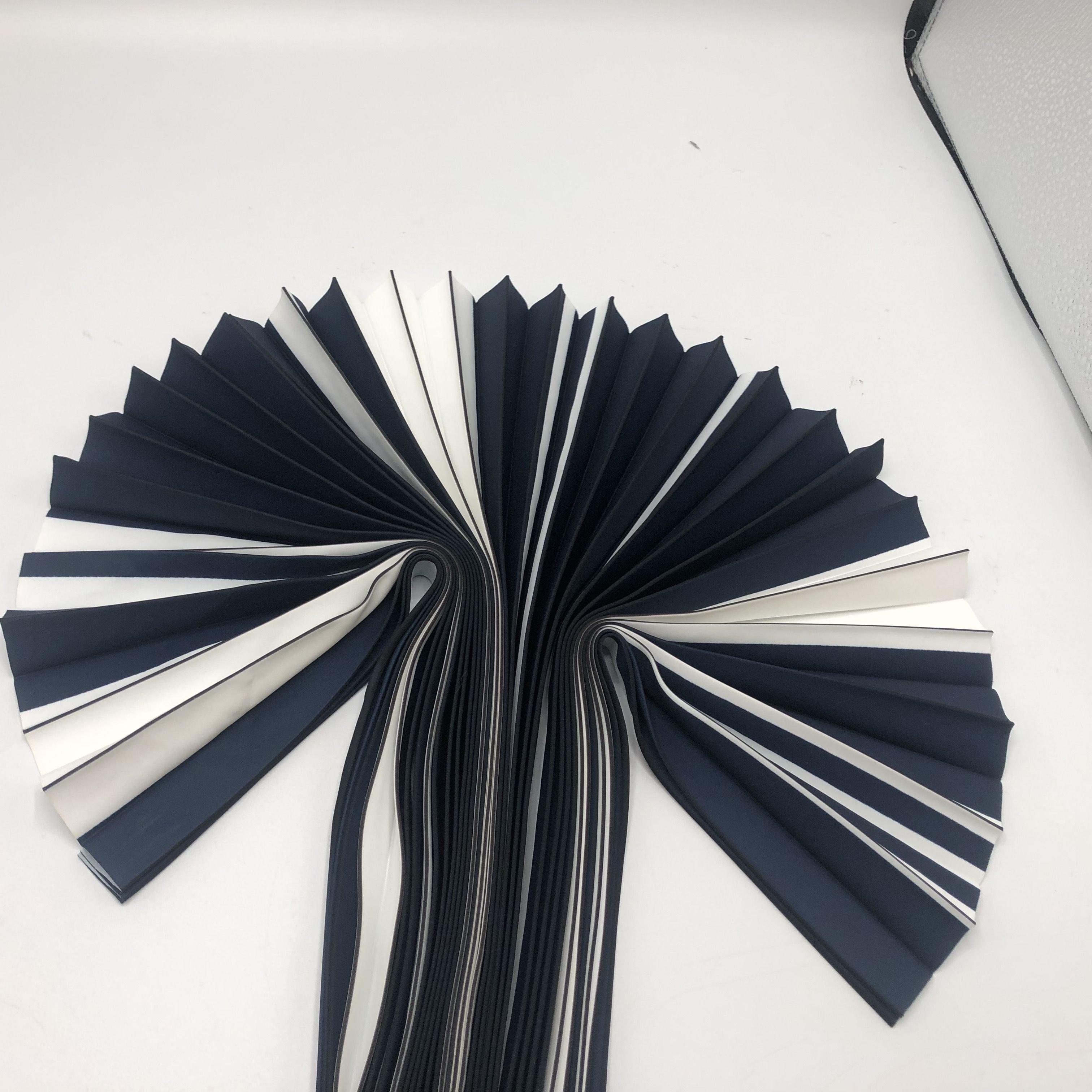 Fancy Pleated Stripe Chiffon Silk Creative Texture Fabric For Dress With Good Drape