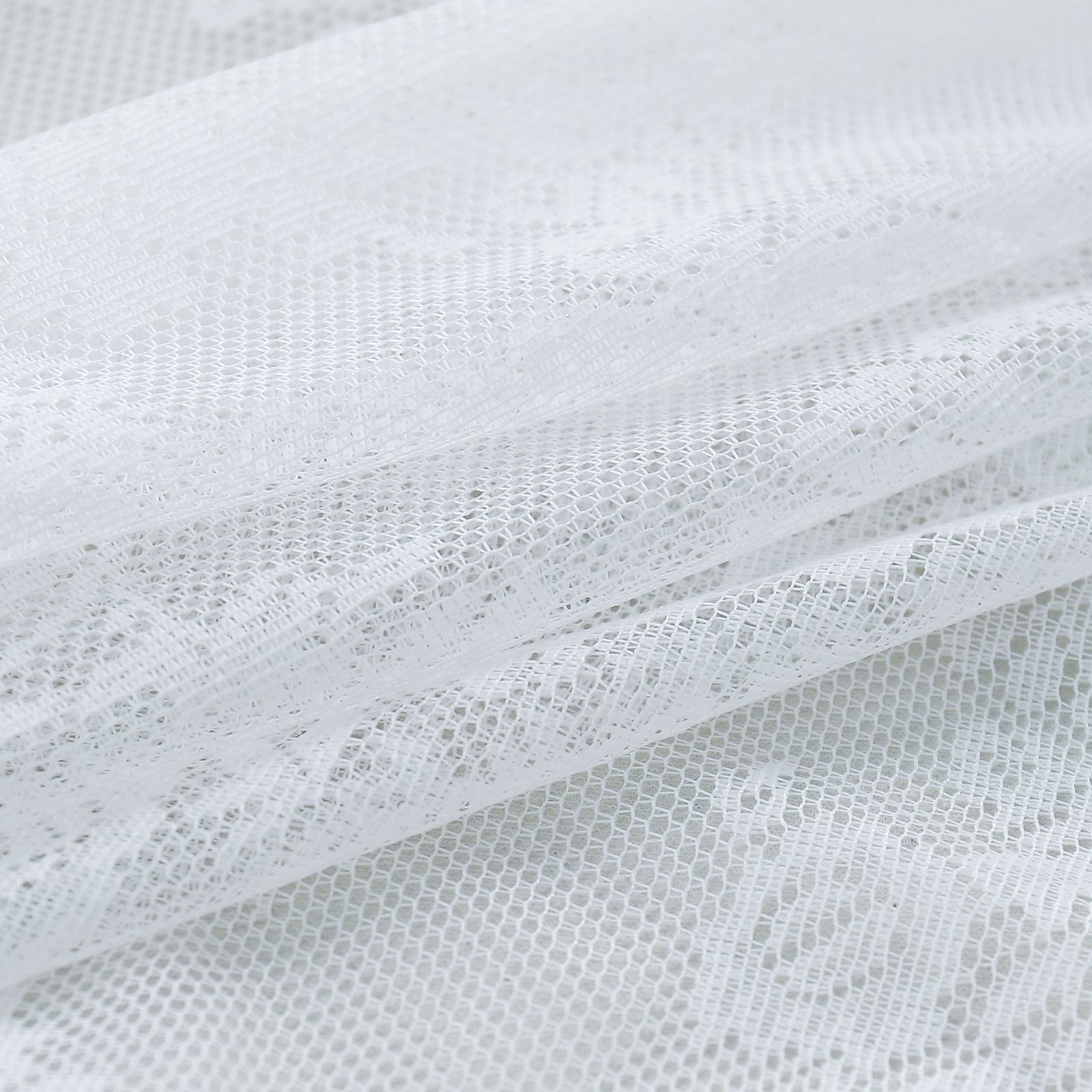Pure White Beautiful Home Living Room Window Sheer Curtains, Simple Lace Embroidery Sheer Curtain Vile Drapes