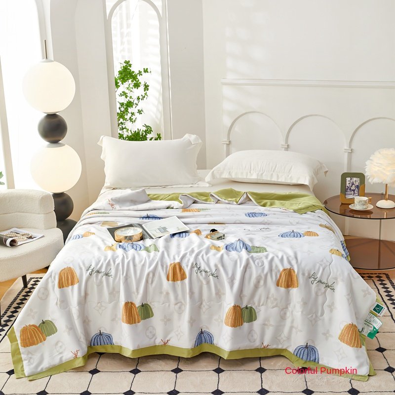 New Design Fiber Cool Air Conditioning Embroidery Solid Quilt For Cool Summer