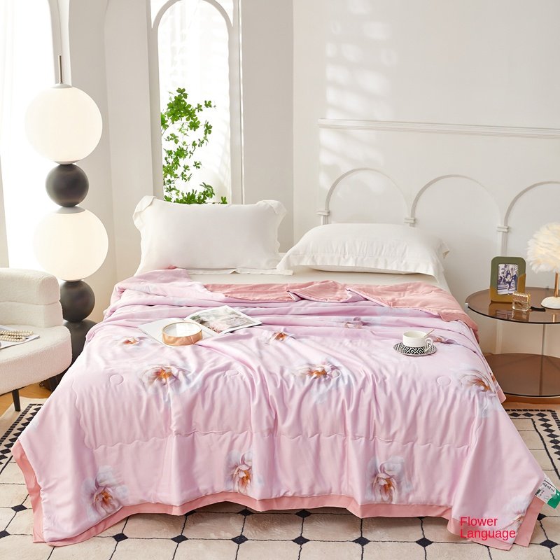 New Design Fiber Cool Air Conditioning Embroidery Solid Quilt For Cool Summer