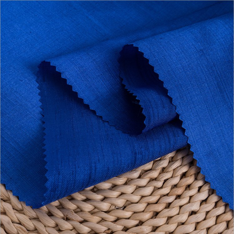 Quick shipping 100% polyester shiny slub satin fabric for long dress
