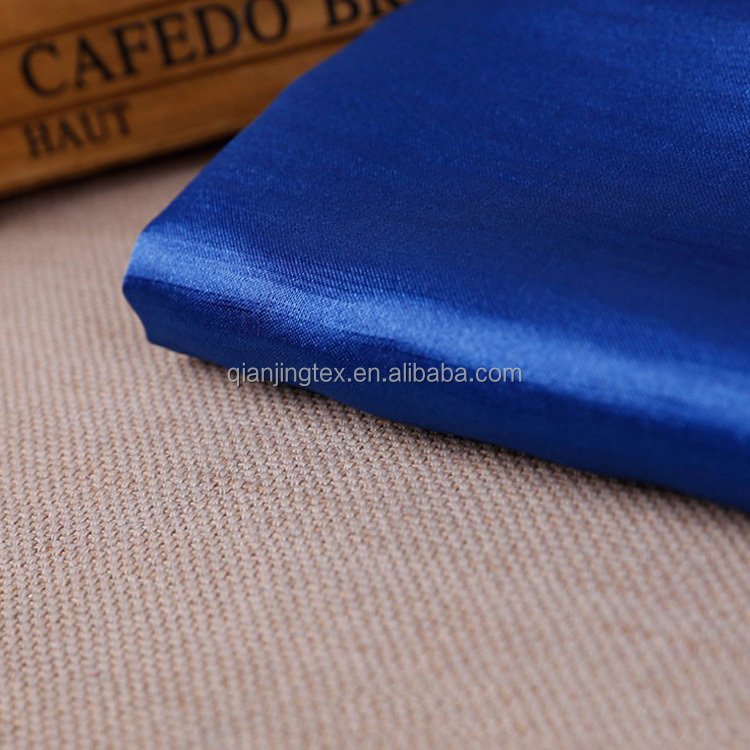Quick shipping 100% polyester shiny slub satin fabric for long dress